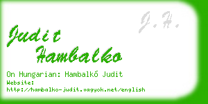 judit hambalko business card