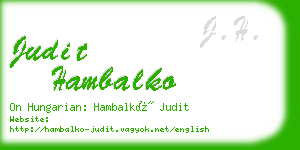 judit hambalko business card